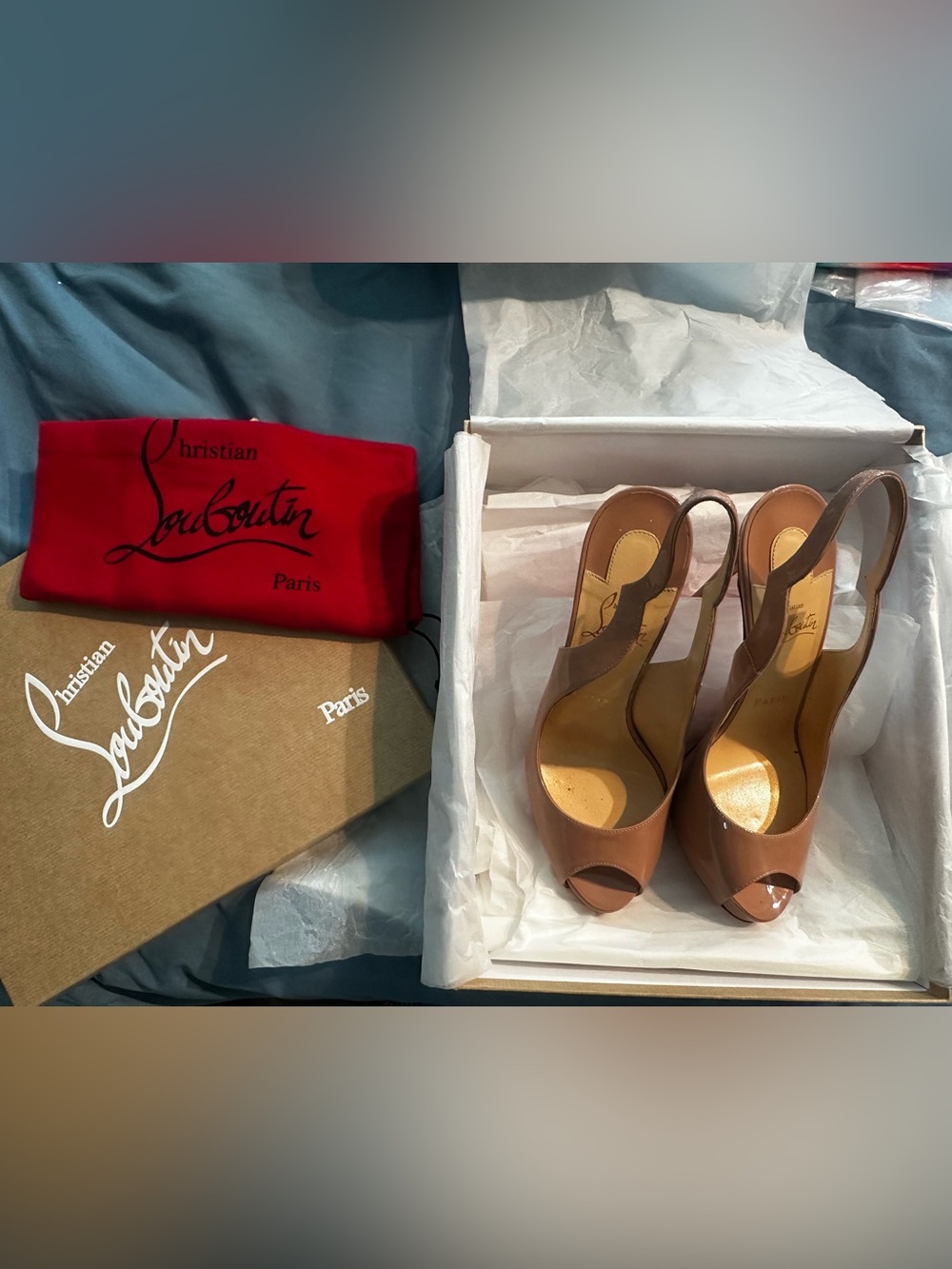 Christian Louboutin hot chick sling alta Nude